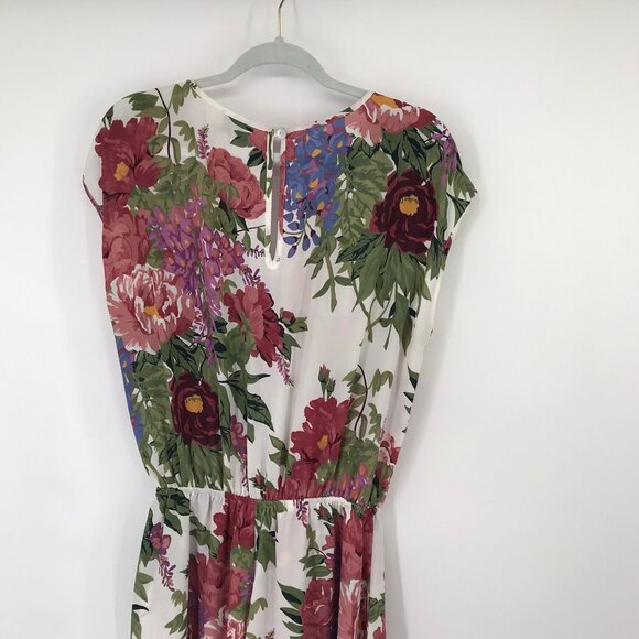show me your Mumu Floral Print Romper Elastic Waist & Keyhole Back size large - Picture 12 of 14